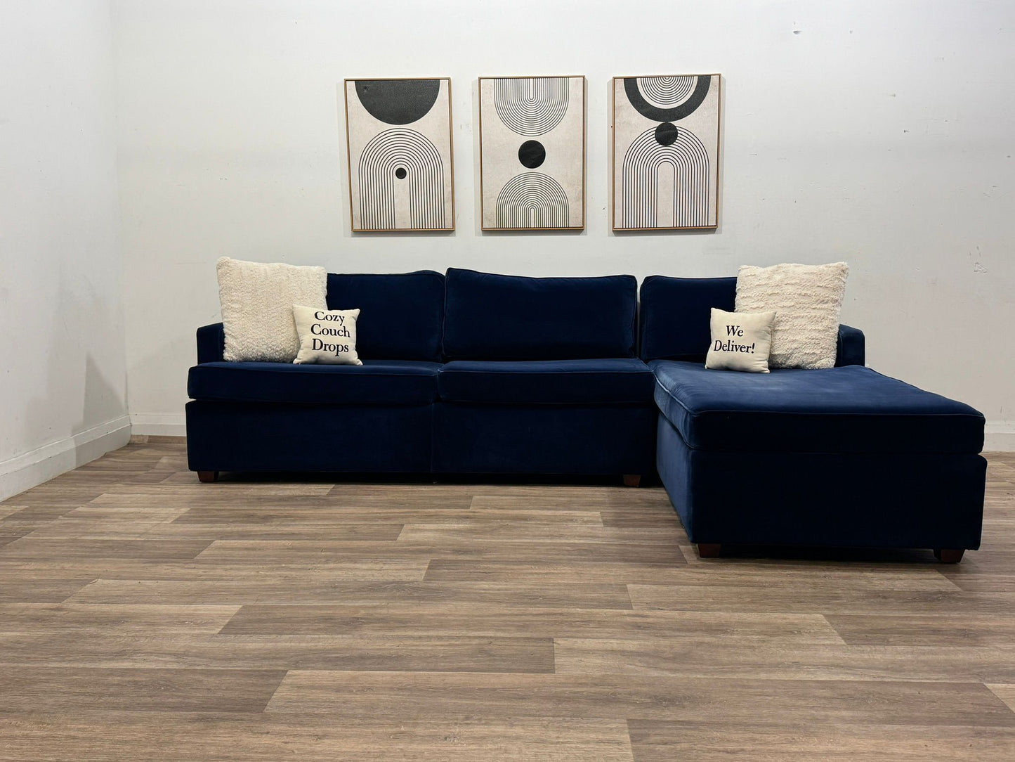 Blue Velvet Sectional Sofa