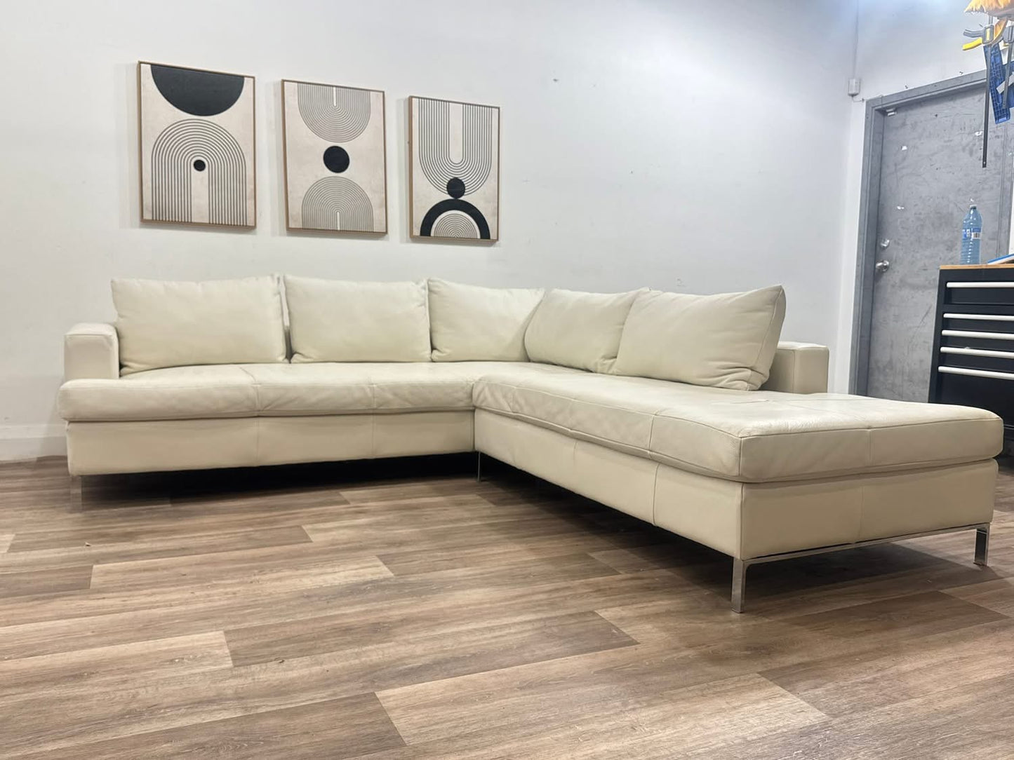 EQ3 Eve Leather Sectional Sofa