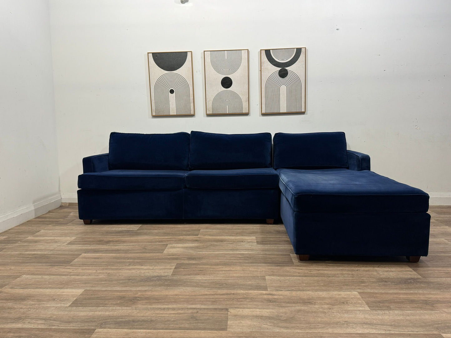 Blue Velvet Sectional Sofa