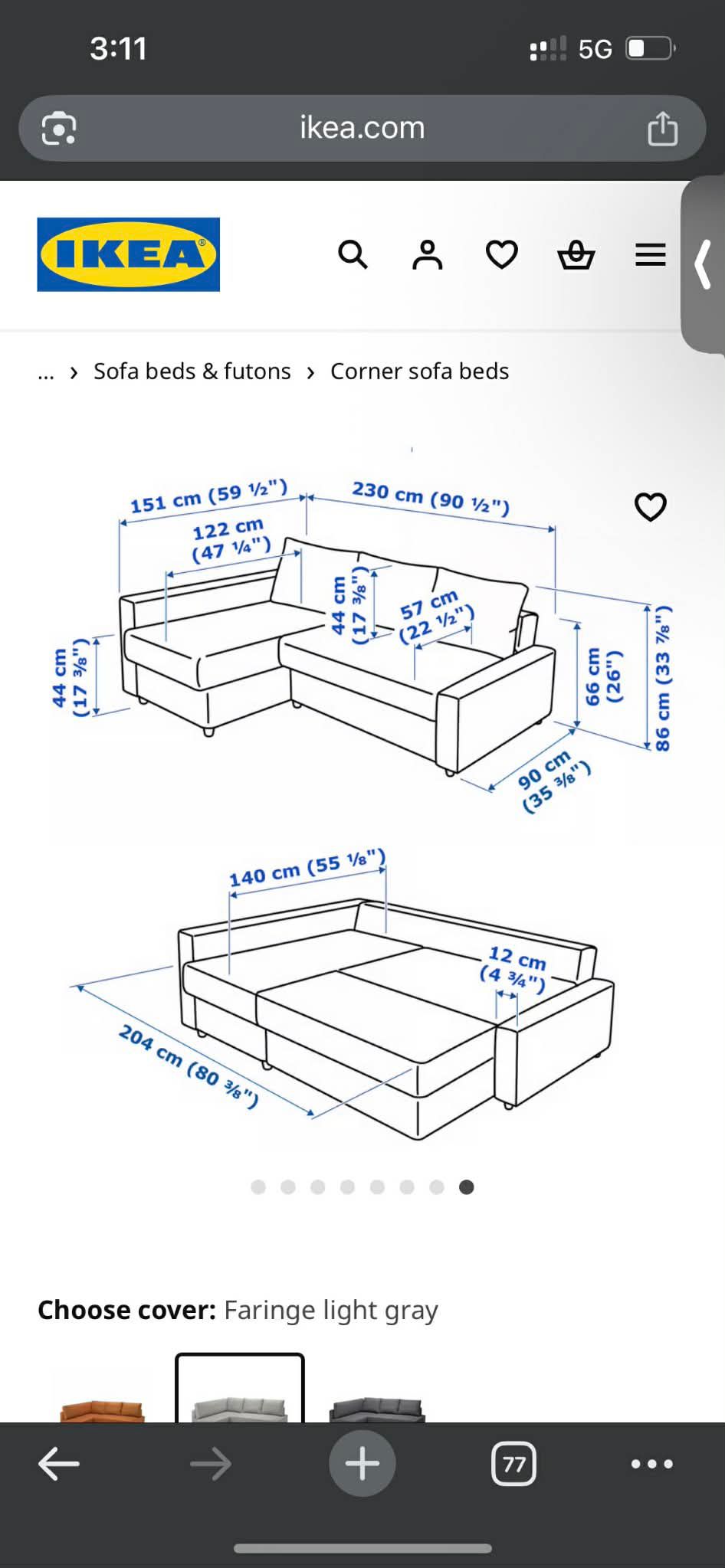 Ikea Friheten Sofa Bed