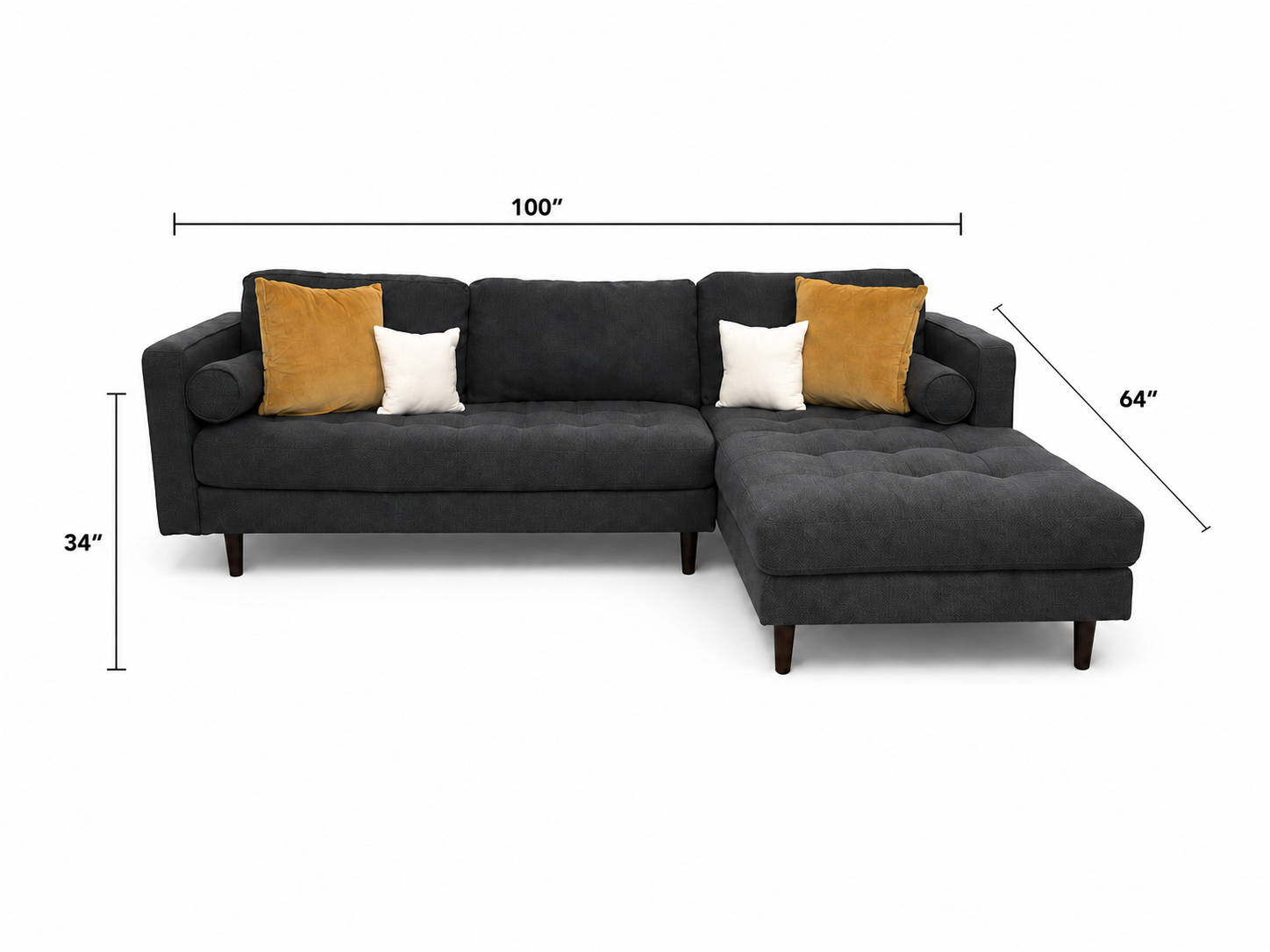 Structube Kinsey Sectional Sofa 100”