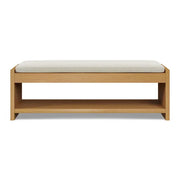 Article Cassie 56" Bench - Natural Oak And Ivory Chenille