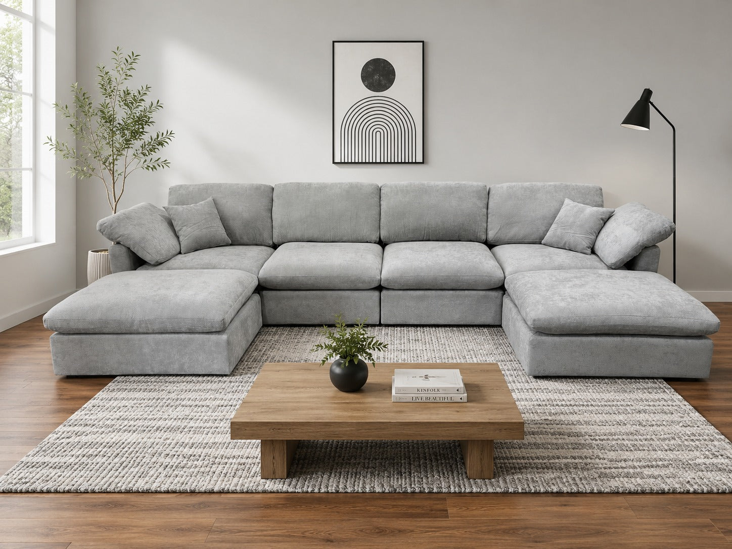 The Nest Modular Sofa 6pc Light Grey