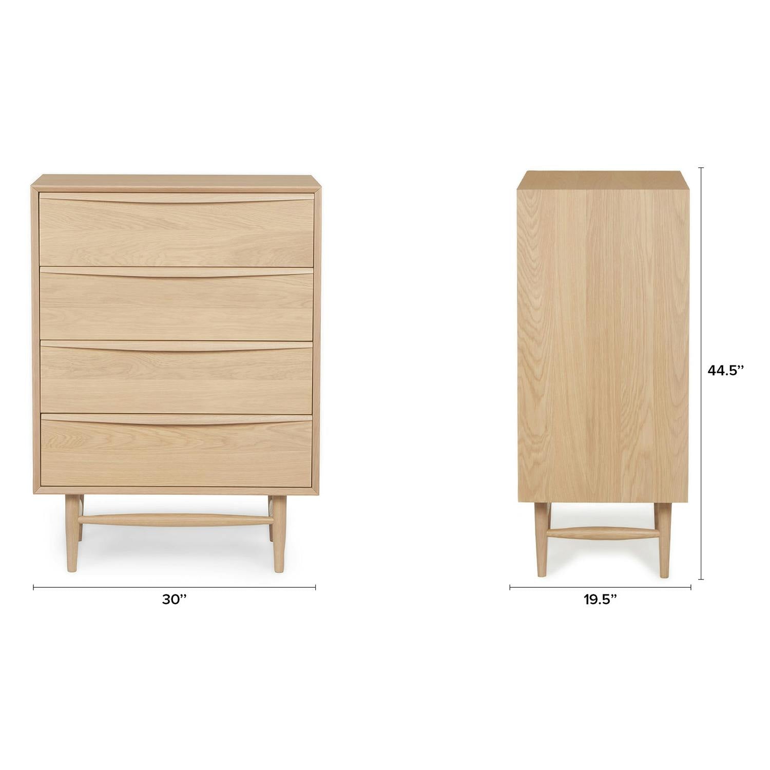 Article Lenia 4-Drawer Chest - White Oak