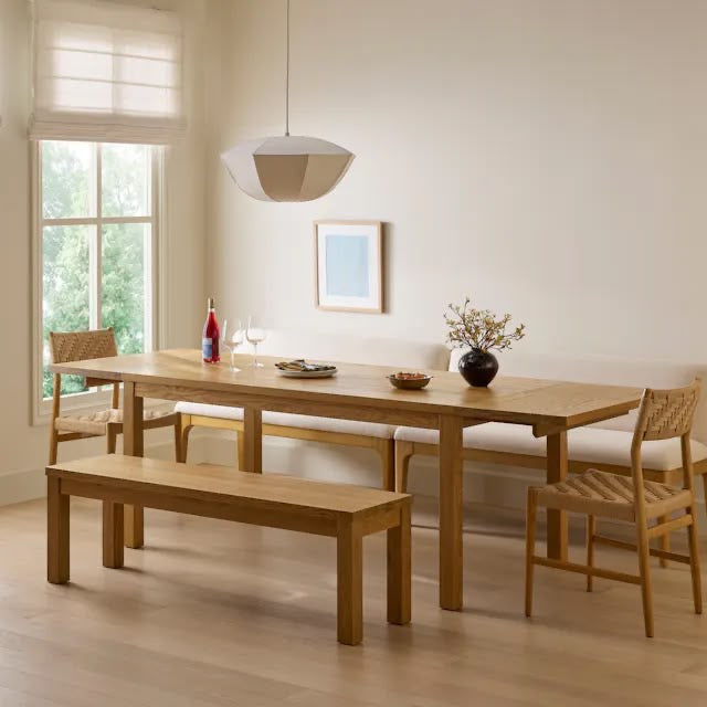 Article Ashford 66" - 102" Solid Wood Extendable Dining Table - Brushed Natural Oak