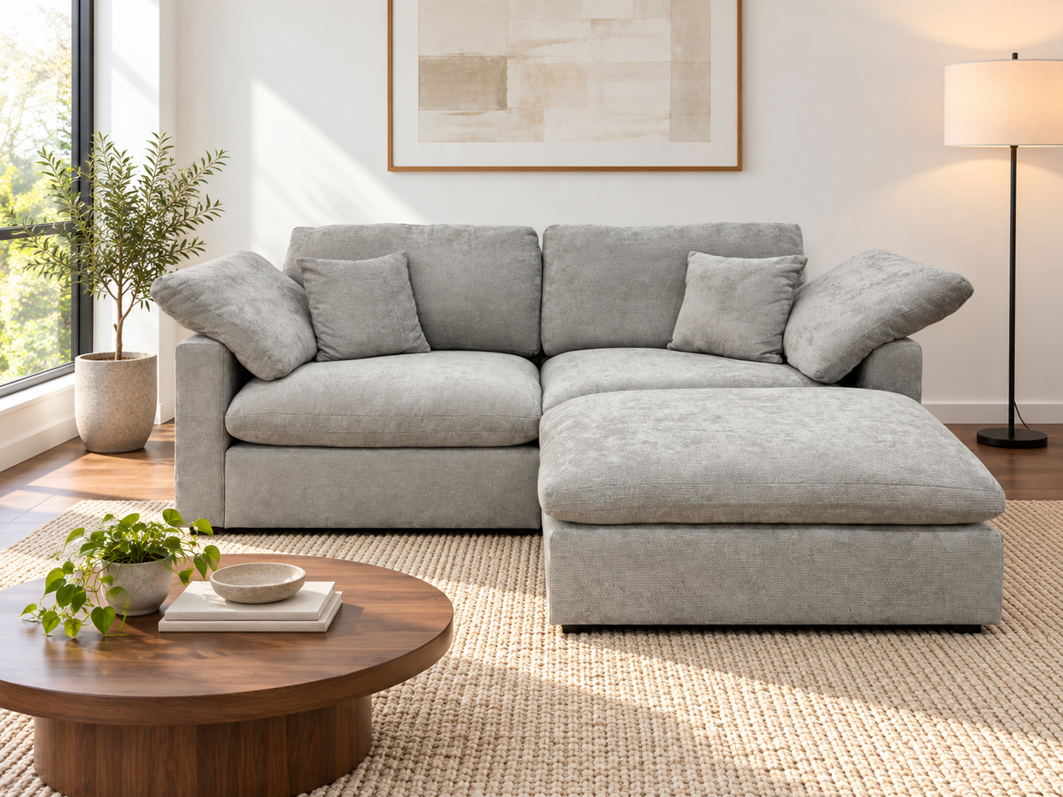 Nest | Light Grey | Sofa | 2pc + Ottoman