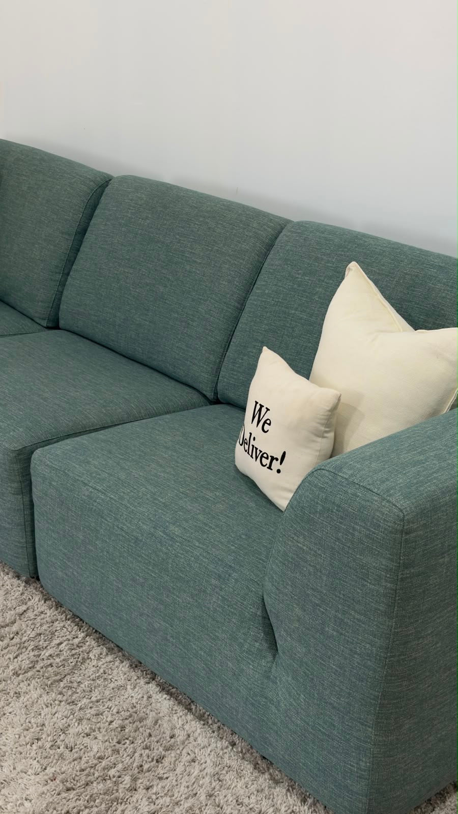 EQ3 Morten Teal Sofa 114”
