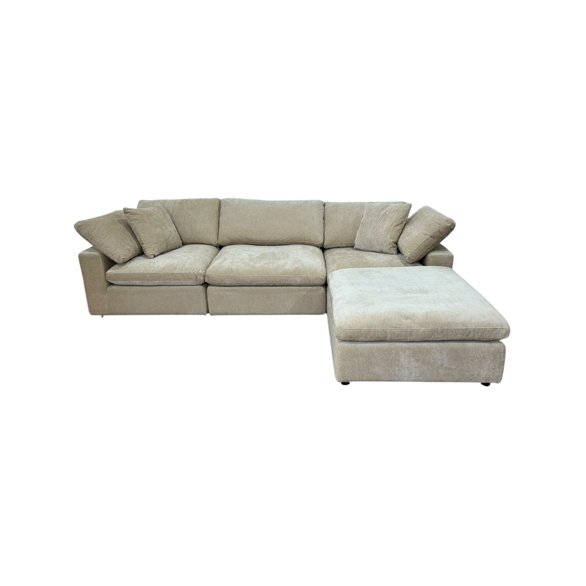 Snug Modular Sofa 3pc + Ottoman - Sand