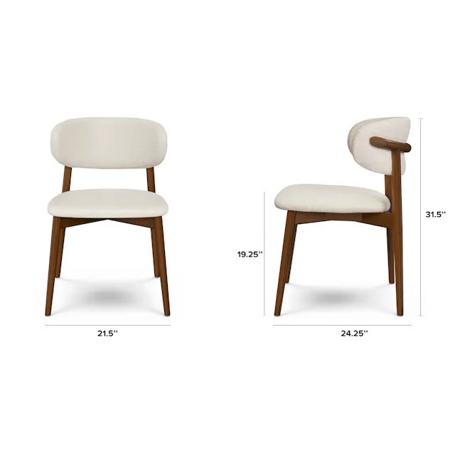 Article Odin Dining Chair - Walnut And Camelia Ivory