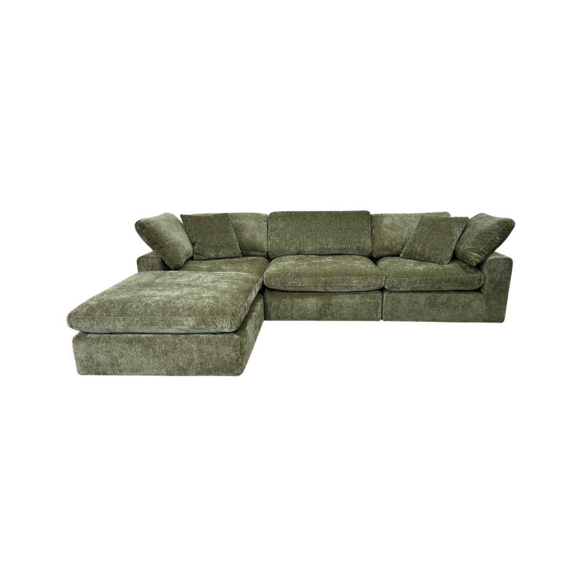 Snug Modular Sofa - Olive Green - 3pc + Ottoman
