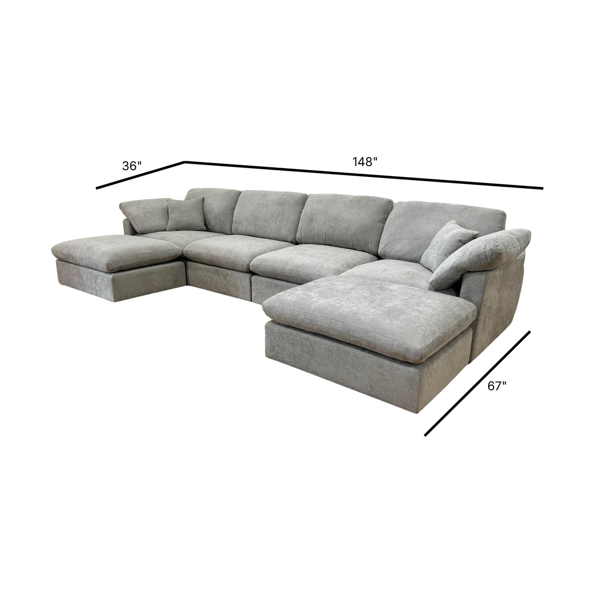 Nest | Light Grey | Sofa | 4pc + 2 Ottoman