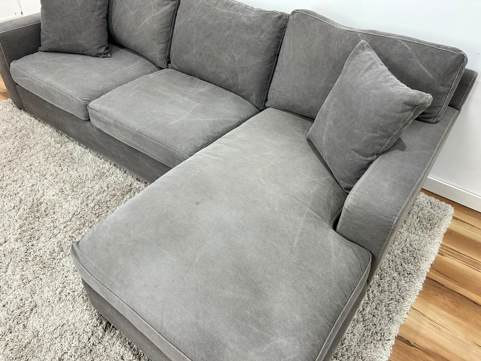 Grey Sectional Sofa 107”