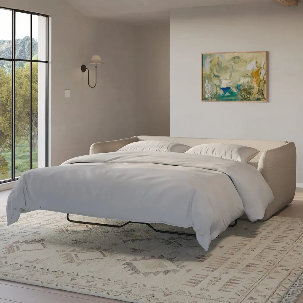 Leigh 86" Reversible Storage Sleeper Sectional - Silver Taupe