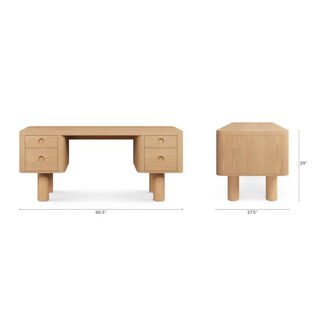 Article Adel 66.5" Desk - White Oak