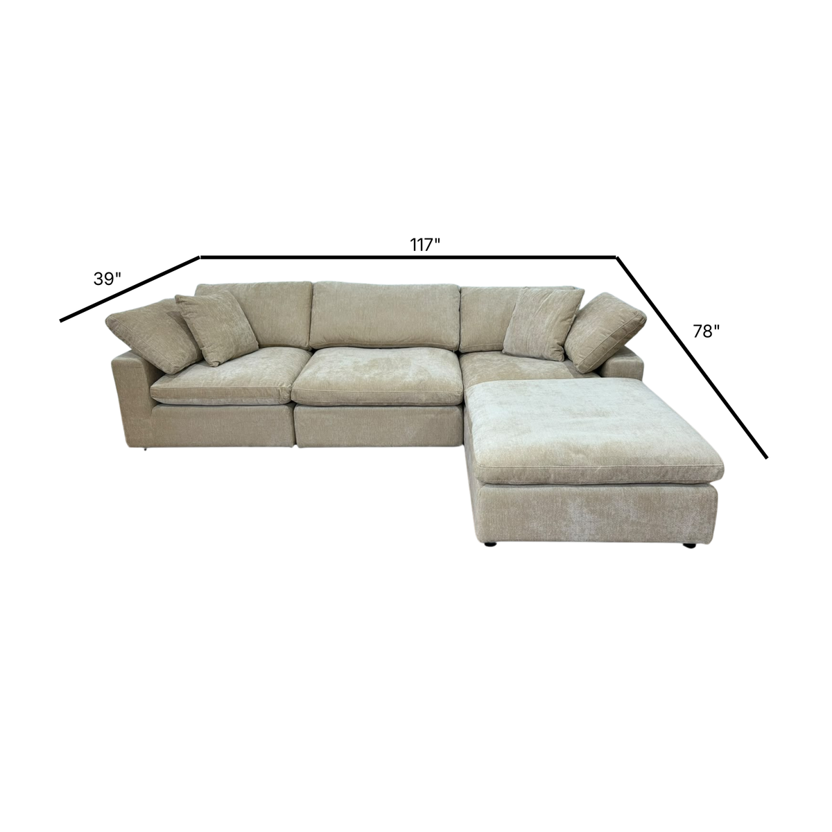 Snug Modular Sofa - Sand - 3pc + Ottoman