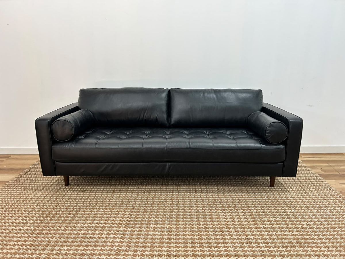 MCM Style Leather Sofa 88"