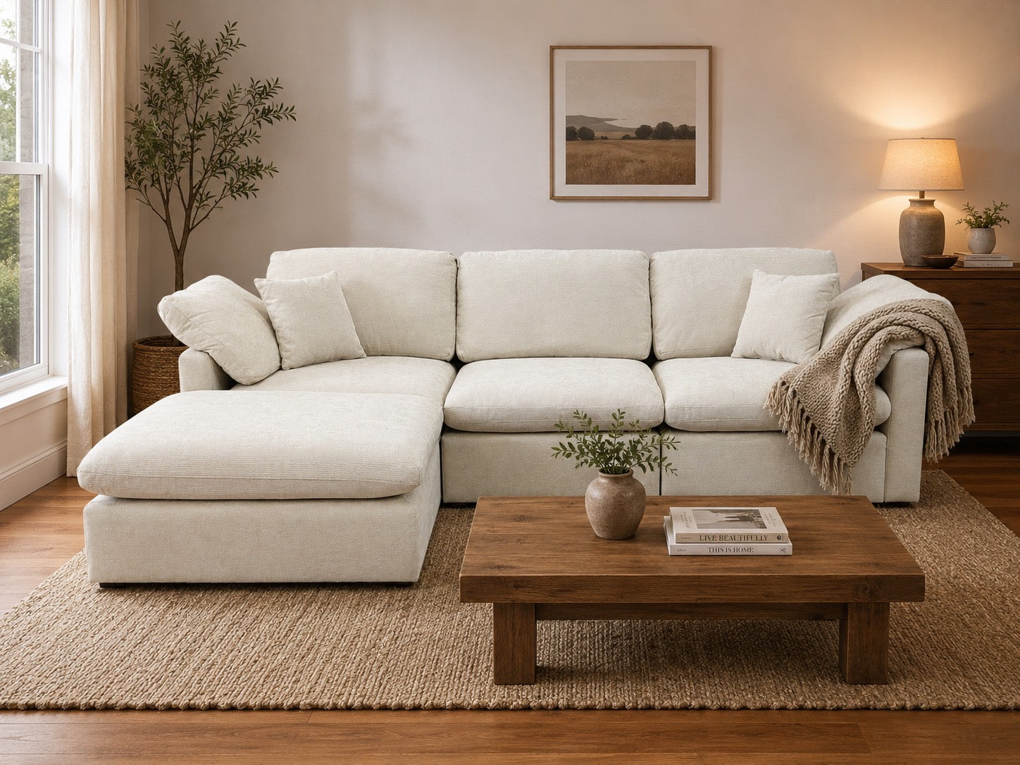 The Nest Modular 4pc Sofa Cream