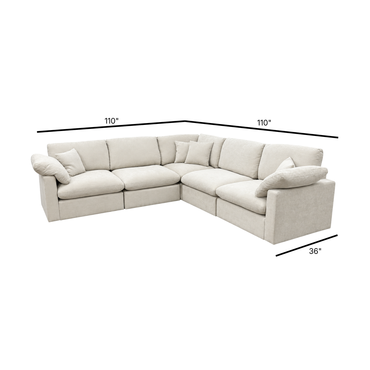 Nest | Cream | Corner Sectional | 5pc Corner
