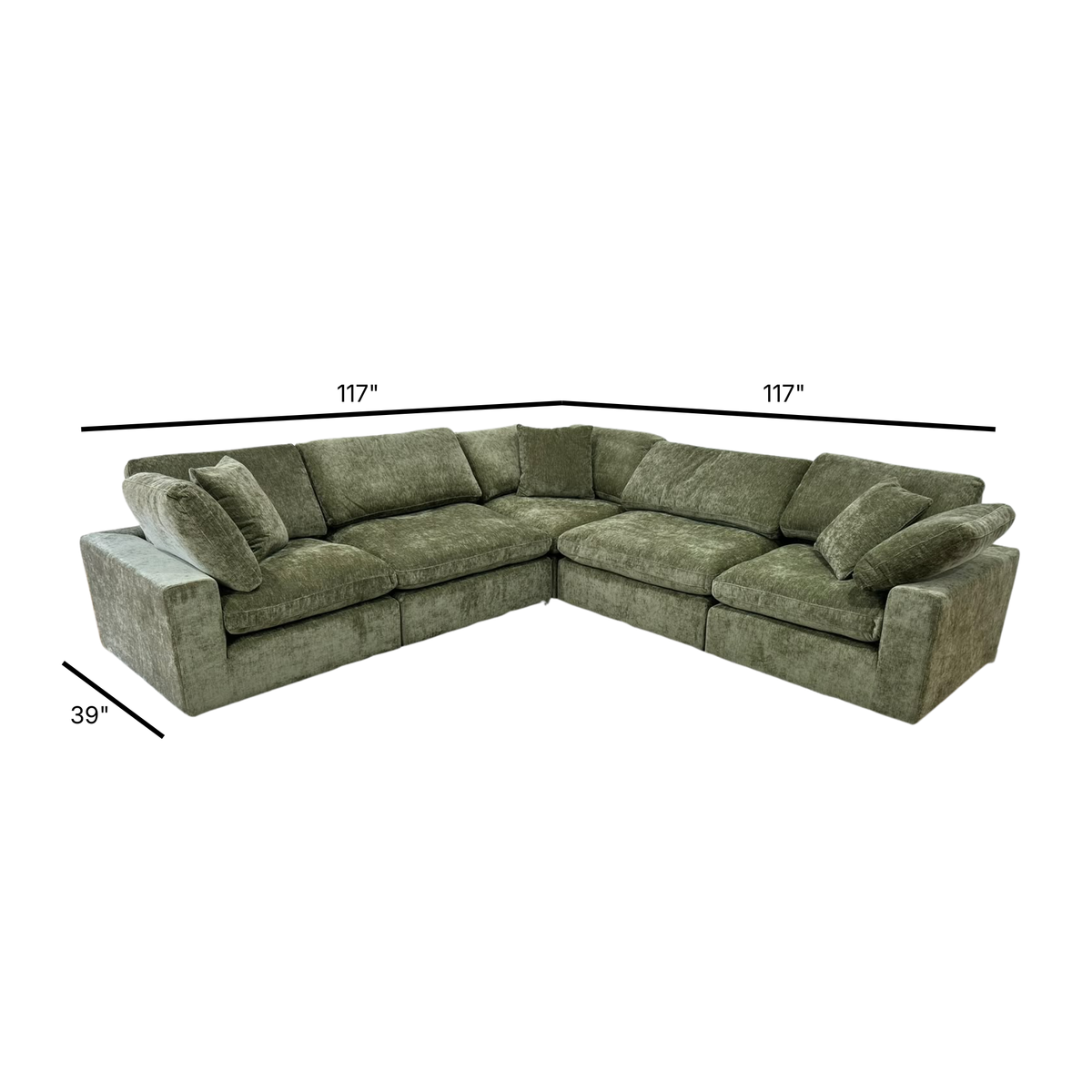 Snug Modular Sofa - Olive Green - 5pc