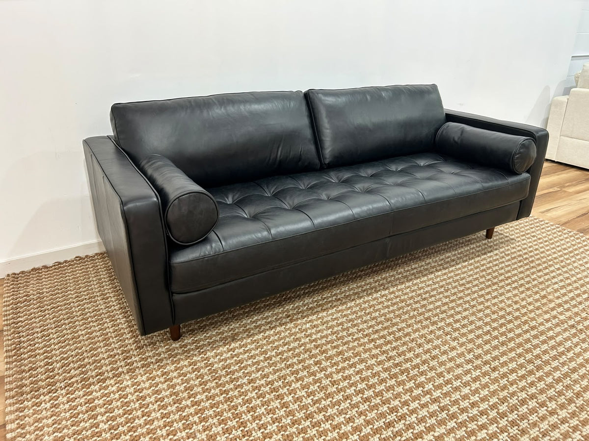 MCM Style Leather Sofa 88"