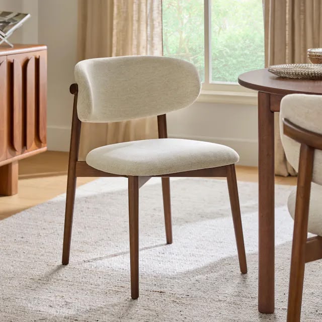 Article Odin Dining Chair - Walnut And Camelia Ivory