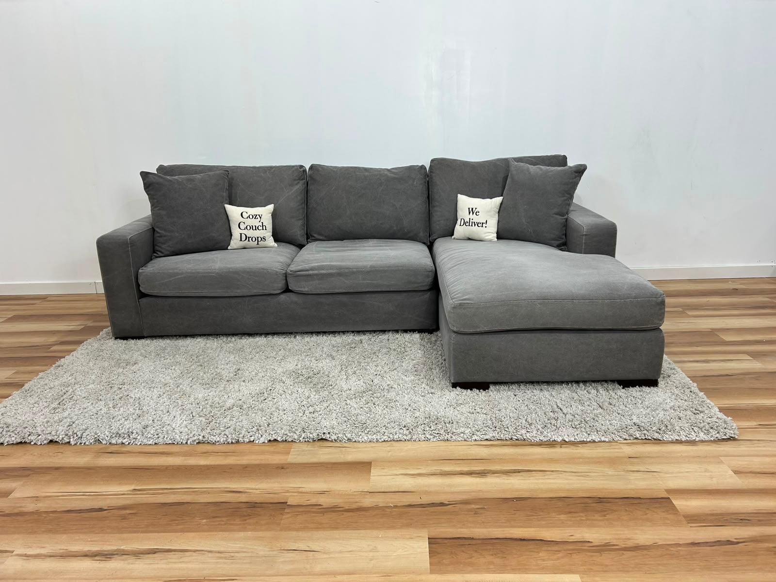 Grey Sectional Sofa 107”