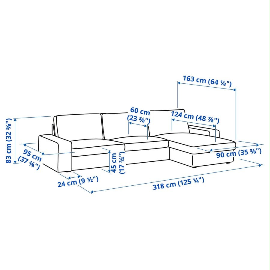 Ikea Kivik Reversible Sectional Sofa 125”