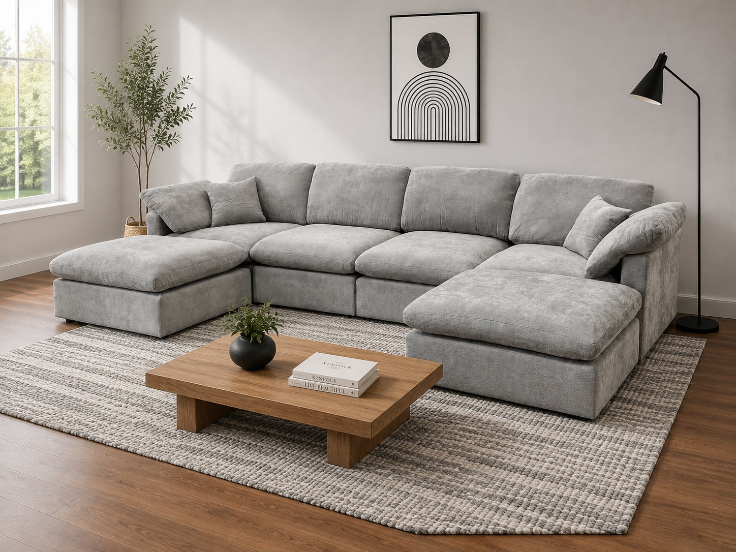 The Nest Modular Sofa 6pc Light Grey