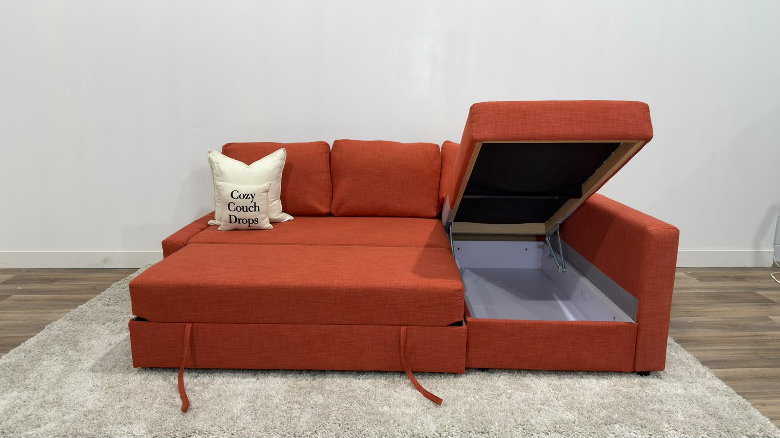 Ikea Friheten Burnt Orange Sofa Bed 90”