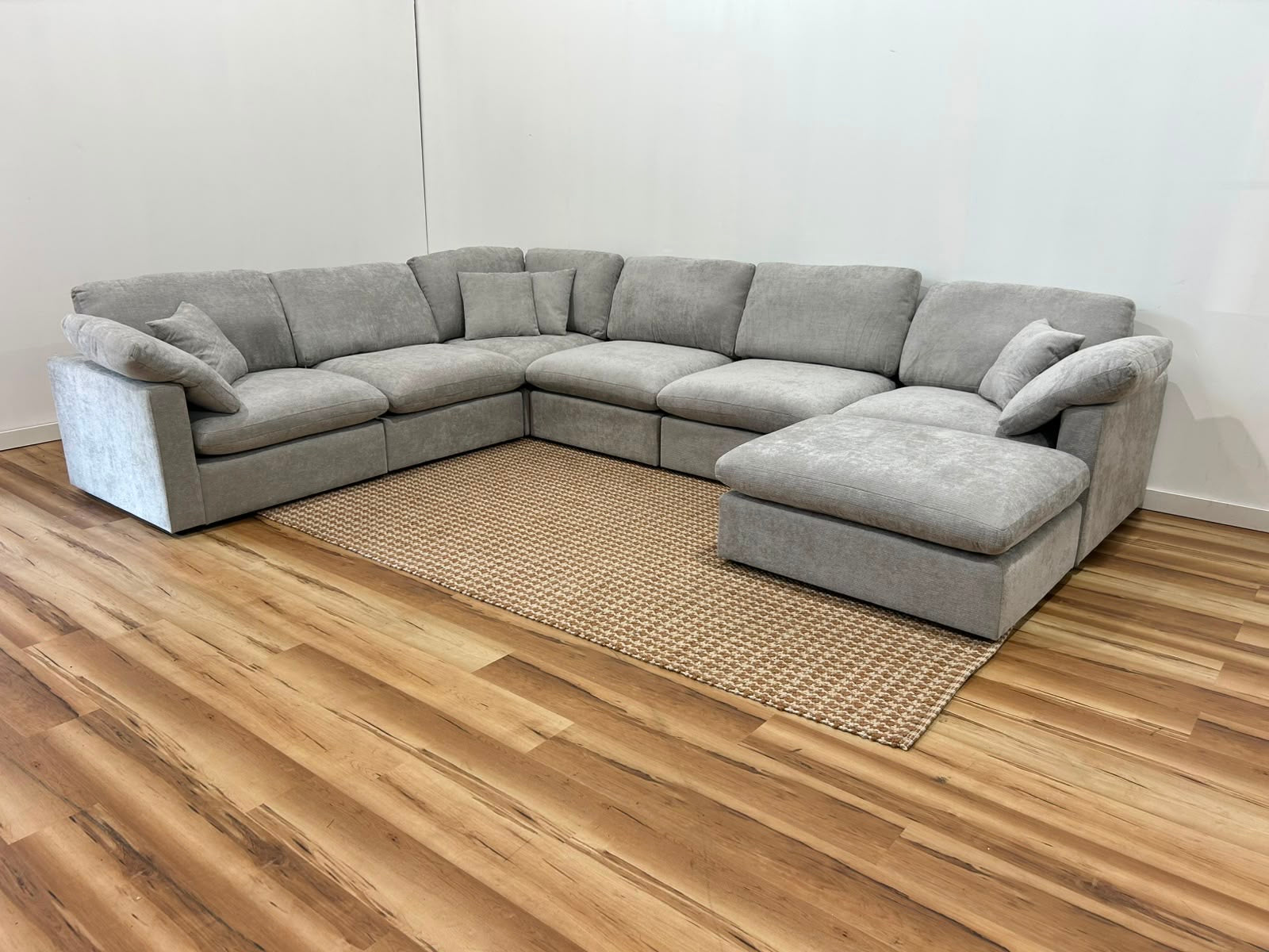 The Nest Modular Sofa 7pc Light Grey