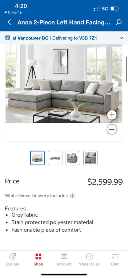 Costco Anna Sectional Sofa