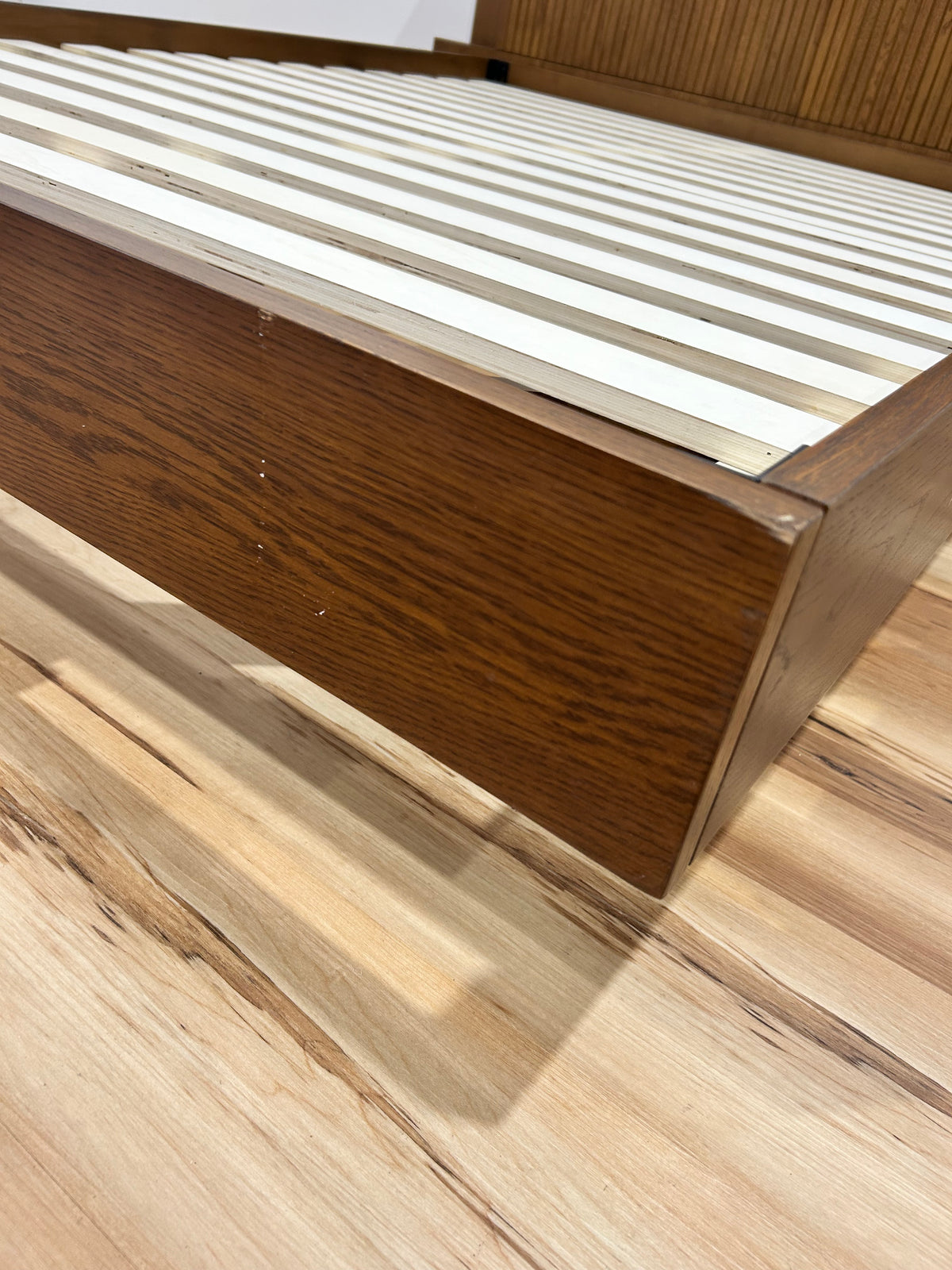 Basi Queen Bed Frame - Smoked Oak