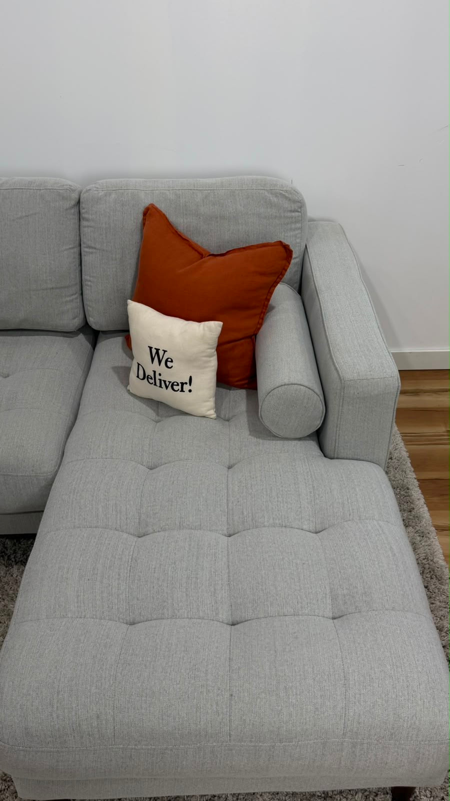 Structube Kinsey Sectional Sofa Grey 100”