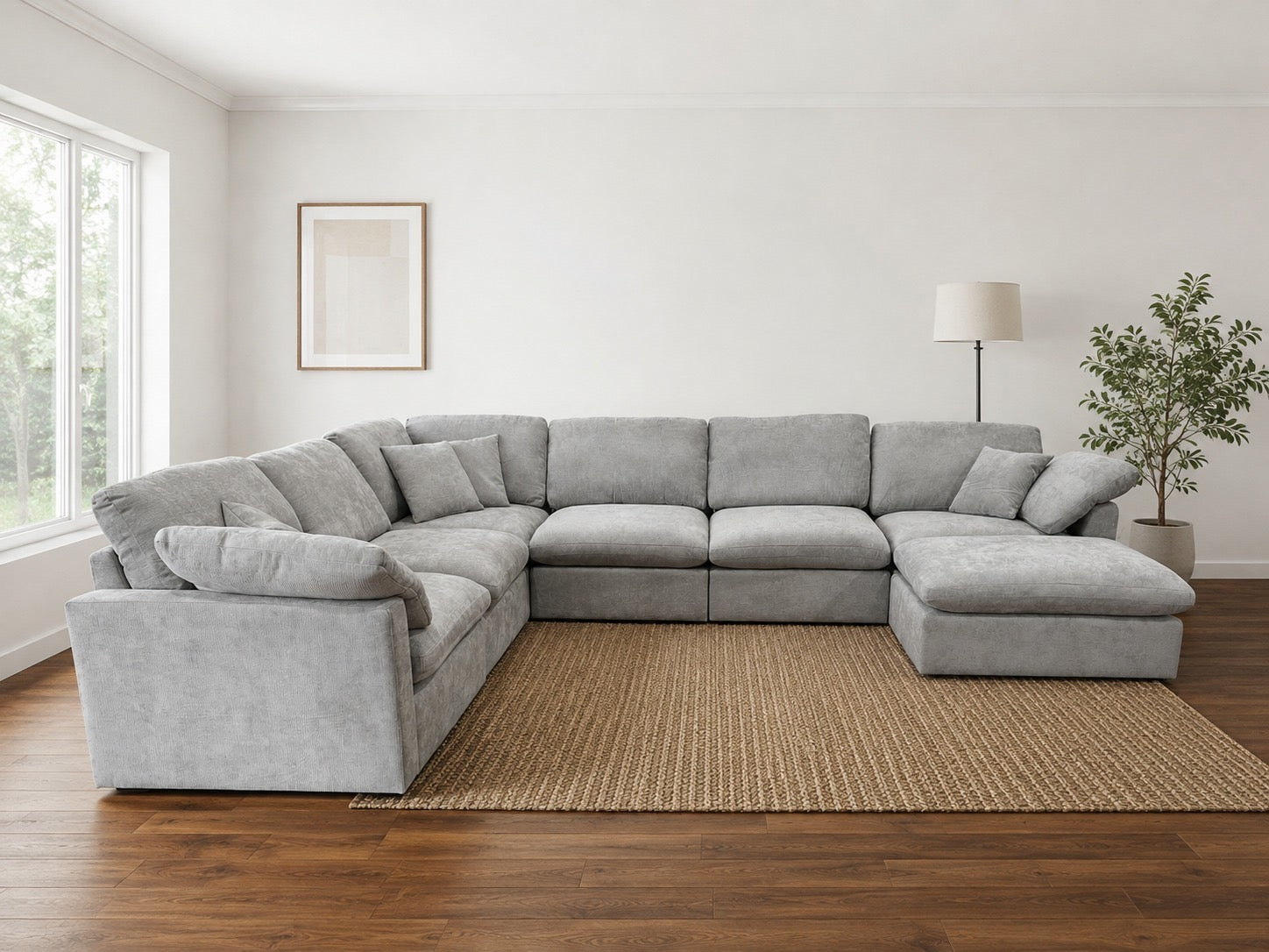 The Nest Modular Sofa 7pc Light Grey
