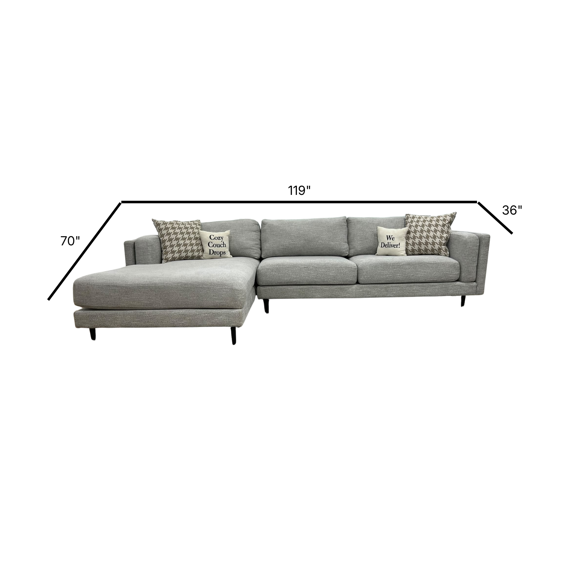 Living Spaces Aries Sectional Sofa 119”