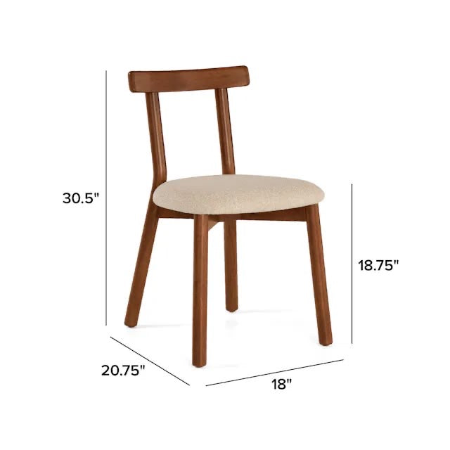 Article Ulka Dining Chair - Walnut And Ratine Buff