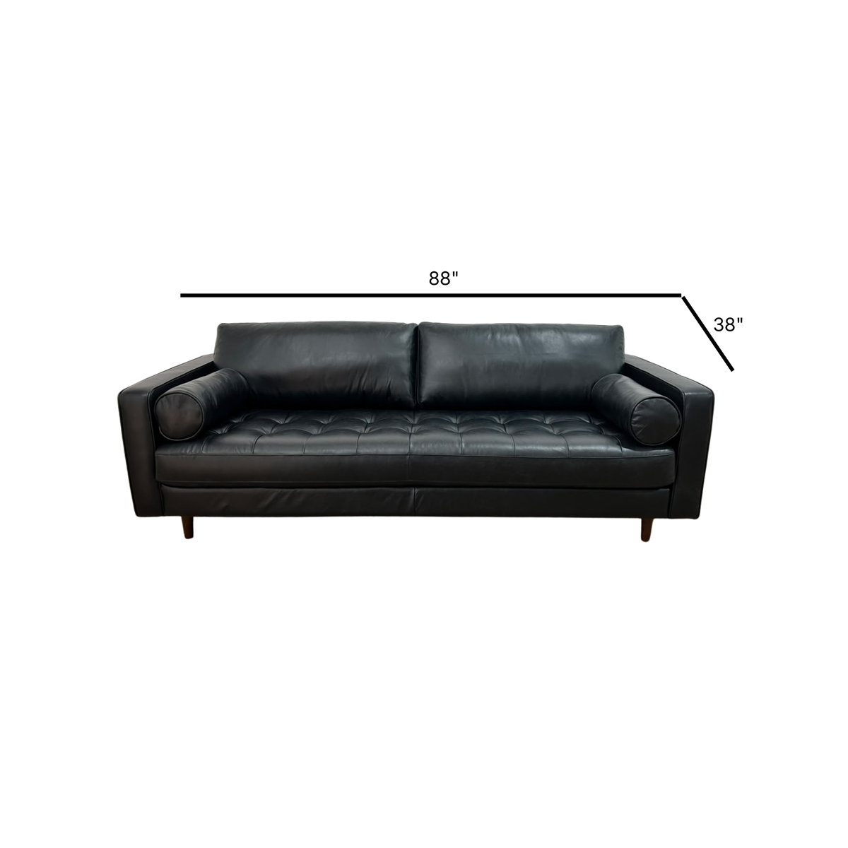 MCM Style Leather Sofa 88"