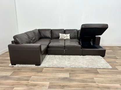 The Brick Legend Leather Sleeper Sectional Sofa