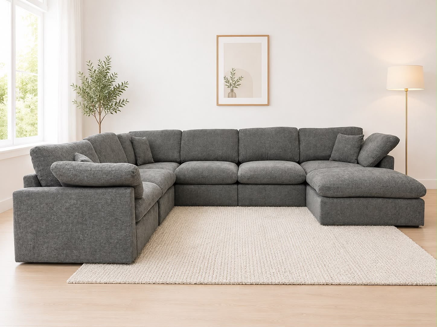The Nest Modular Sofa 7pc Grey
