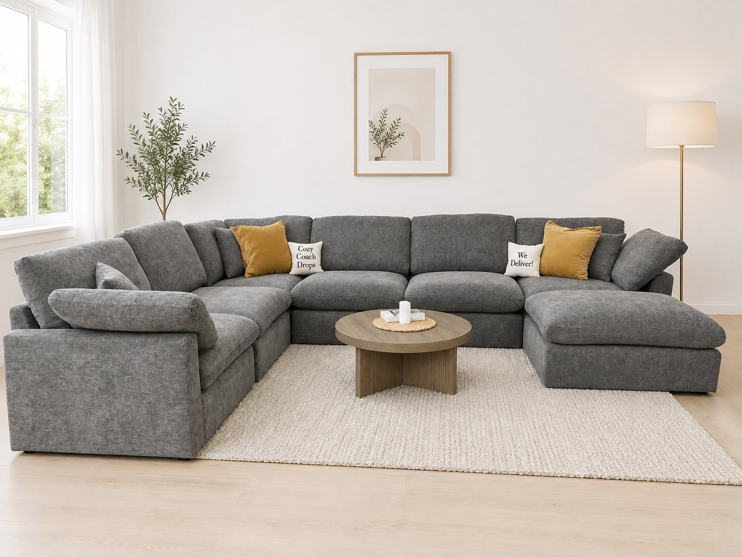 The Nest Modular Sofa 7pc Grey