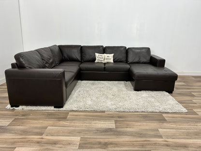 The Brick Legend Leather Sleeper Sectional Sofa