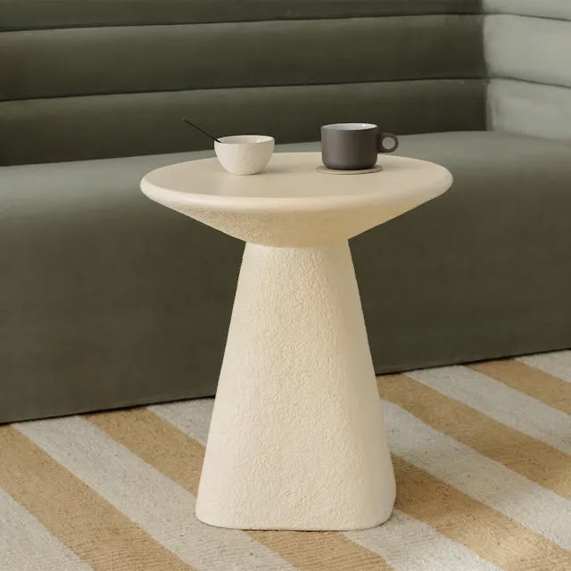 Article Ozetta Concrete Side Table - Moonlit Ivory