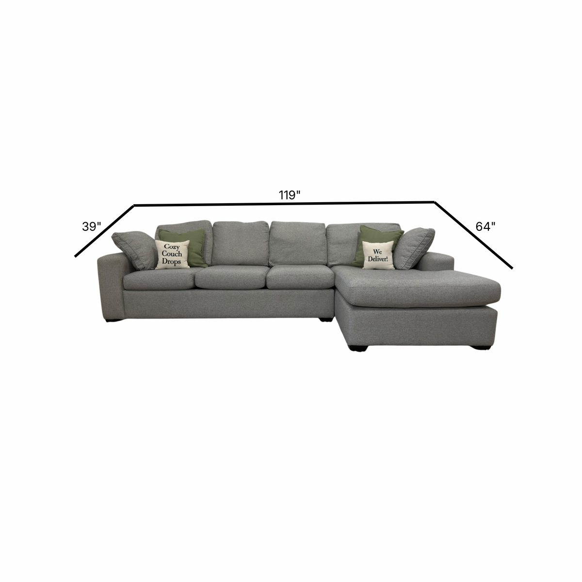 Stylus Cannon Sectional Sofa Bed 119”