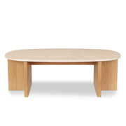 Article Sporo 47.25” Travertine Coffee Table - Natural Oak