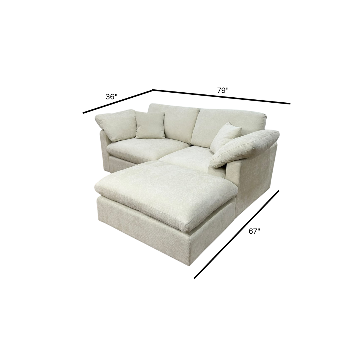 Nest | Cream | Sofa | 2pc + Ottoman