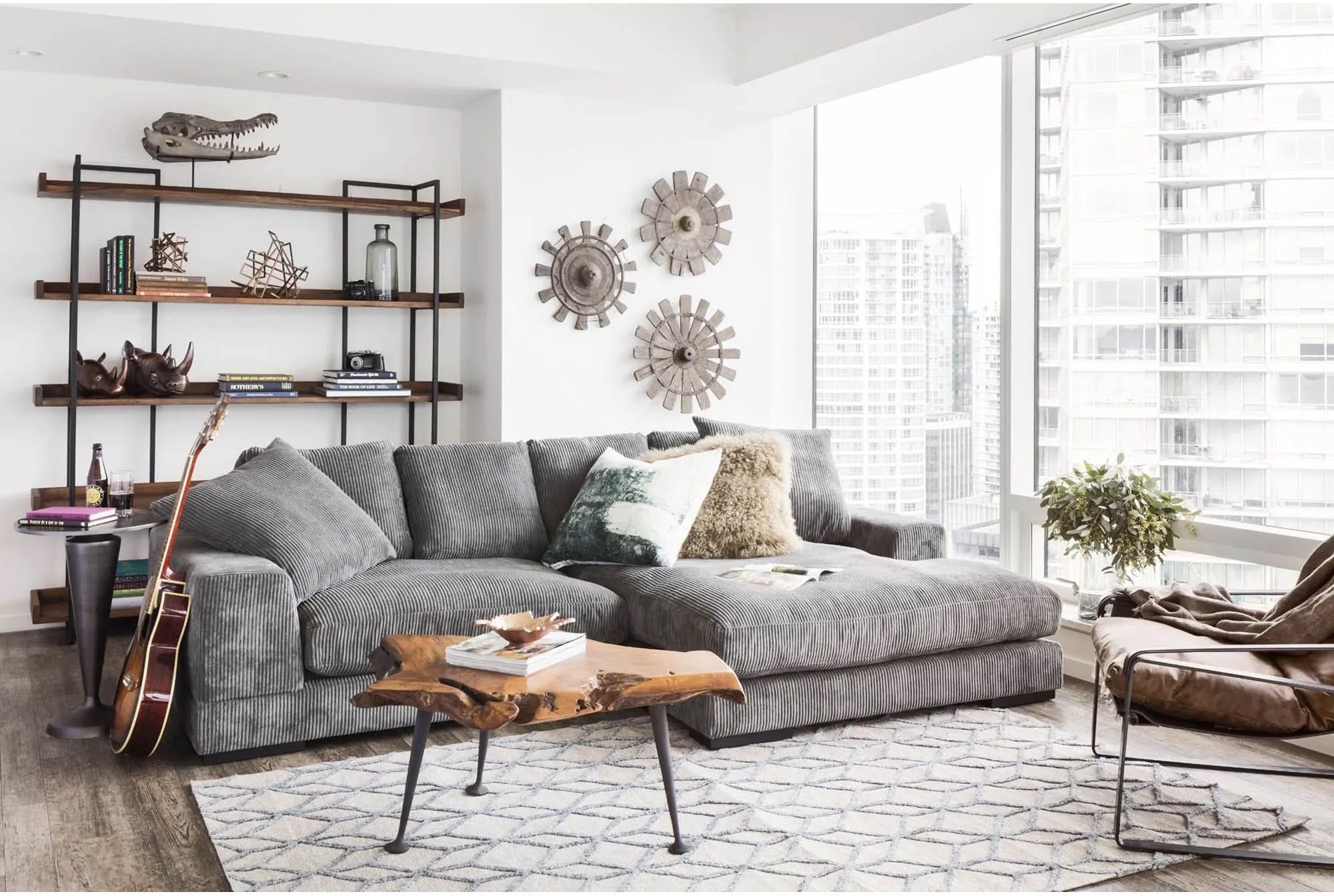 Moe’s Plunge Sectional Sofa 106”
