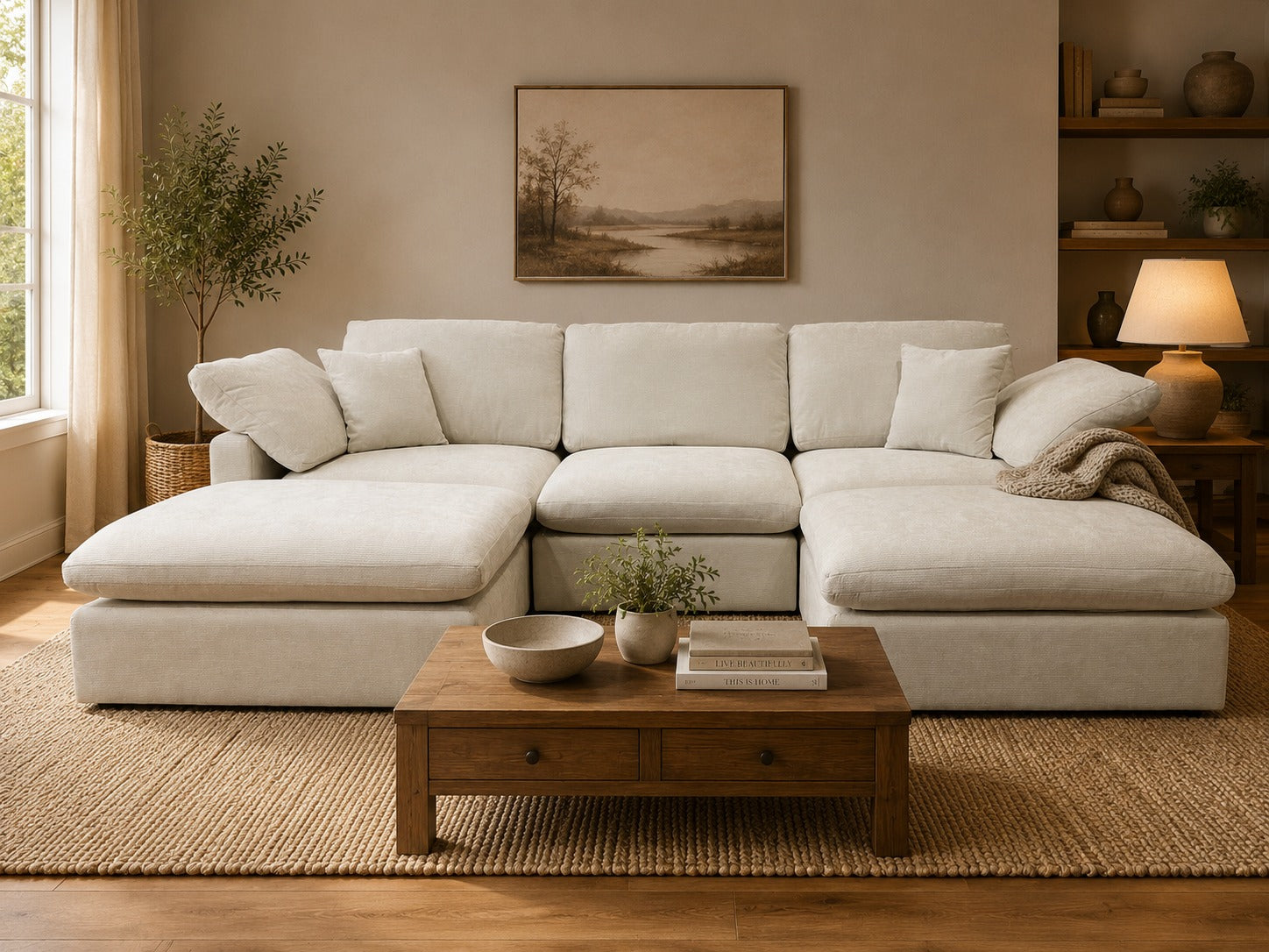 The Nest Modular Sofa 5pc Cream