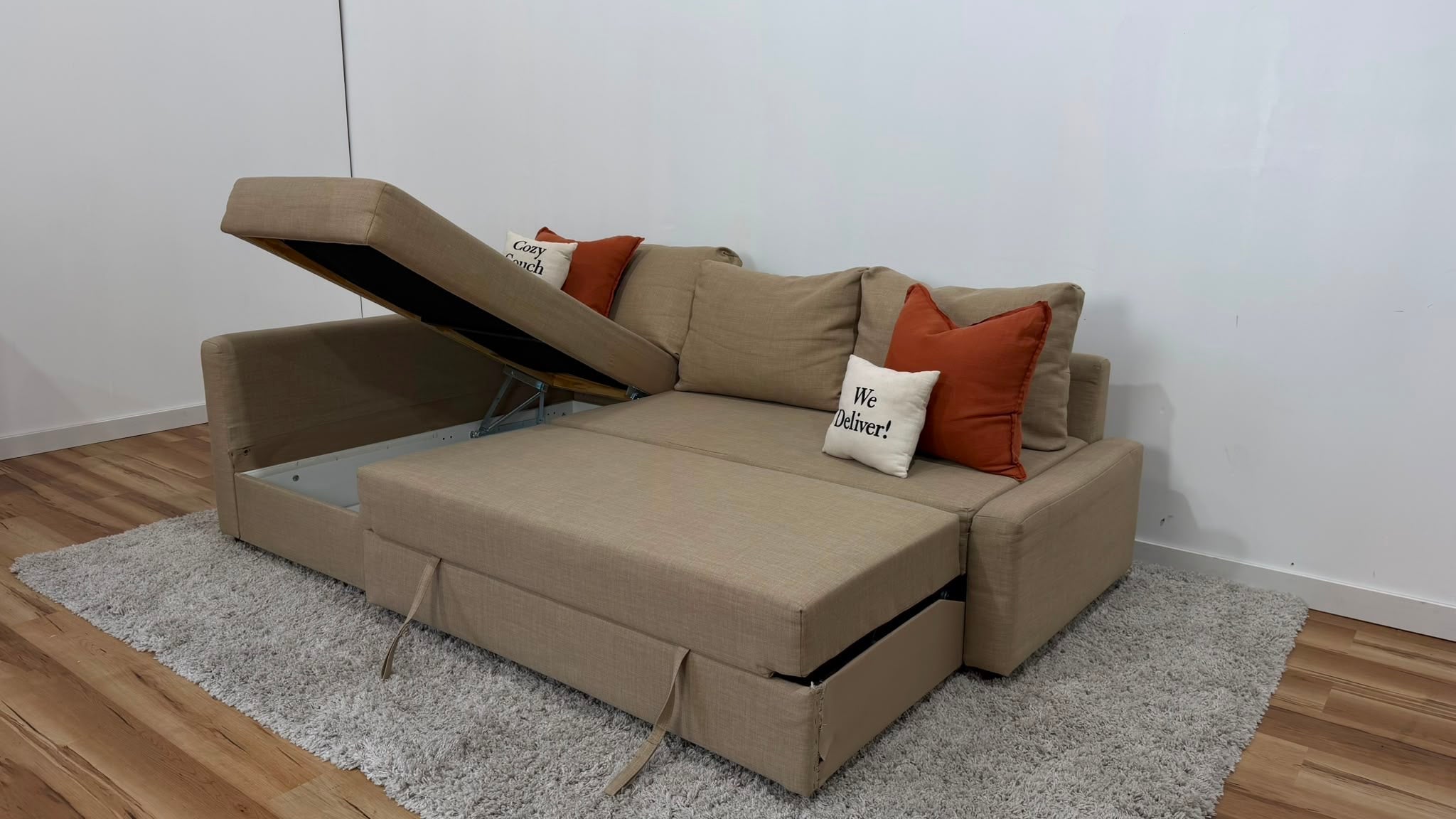 Beige IKEA Friheten Sofa Bed 90”