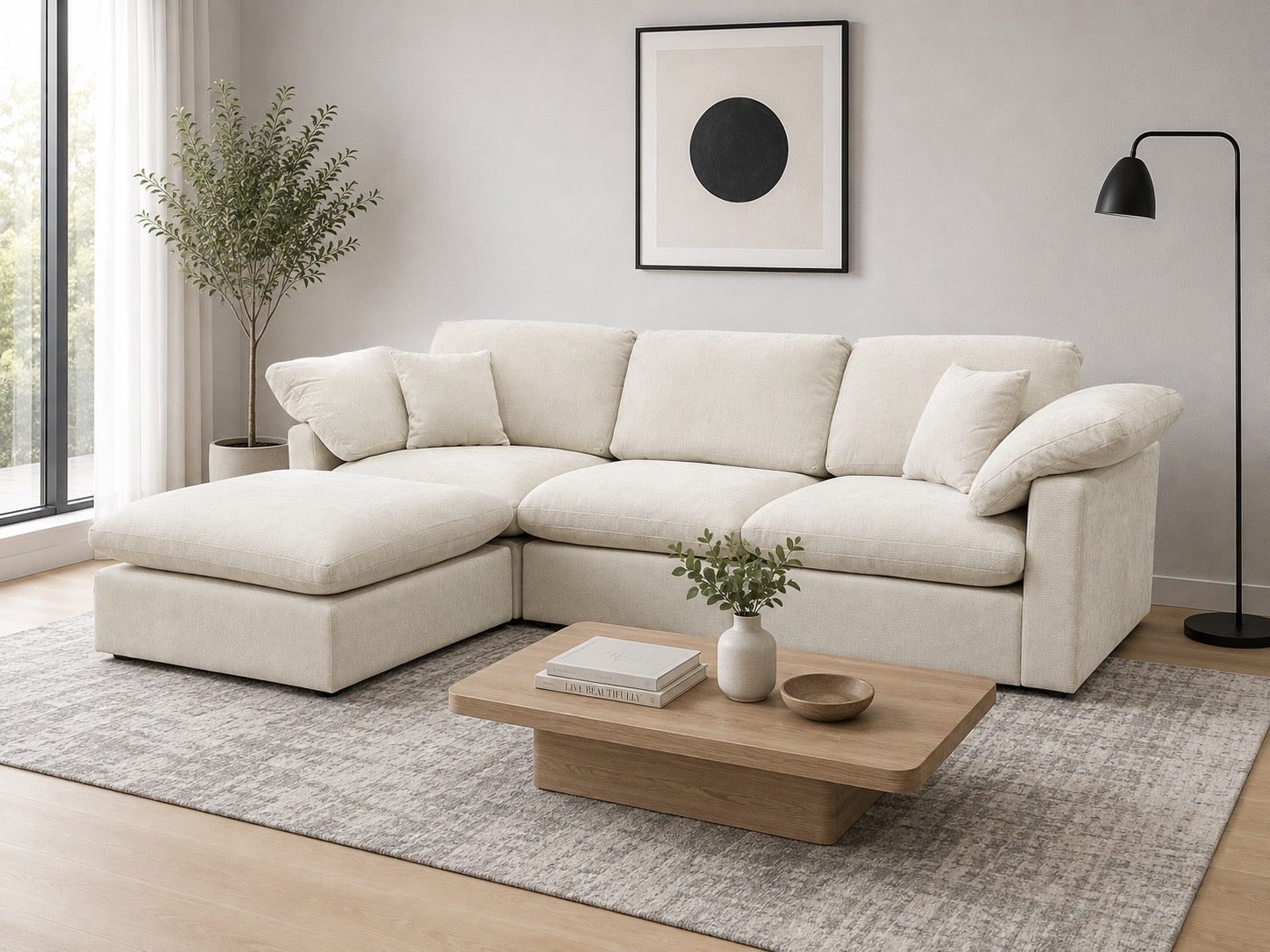 The Nest Modular 4pc Sofa Cream