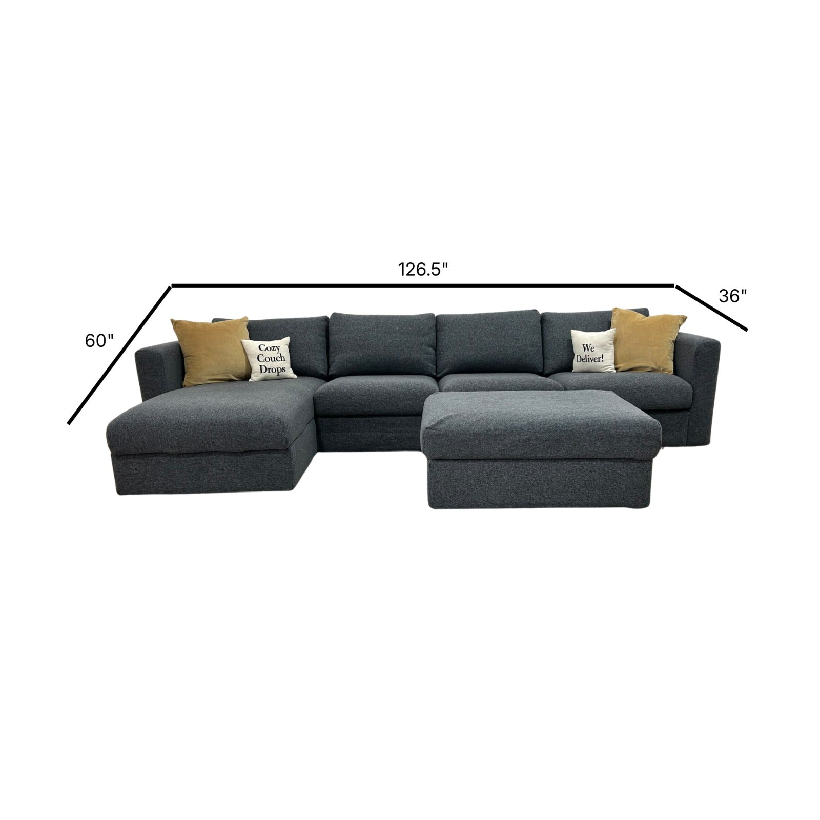 Ikea Finnala Sectional Sofa + Ottoman 126”